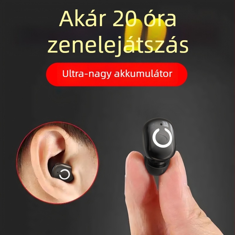 Vezeték nélküli Bluetooth fülhallgató — mini in-ear, Bluetooth 5.4, 10 m hatótávolság, több mint 8 óra üzemidő, IPX6 vízálló, egyedi forma