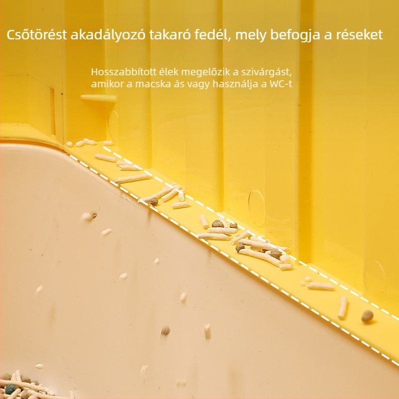 Baotai zárt műanyag macskaalmotálca, fiókos kialakítás, szagkontroll, fröcskölés elleni védelem, PP anyag