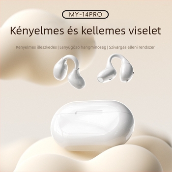Fülcsipeszes csontvezetéses Bluetooth fejhallgató — vezeték nélküli sportos modell, Bluetooth 6.0, 4–8 órás üzemidő, 15 m hatótávolság