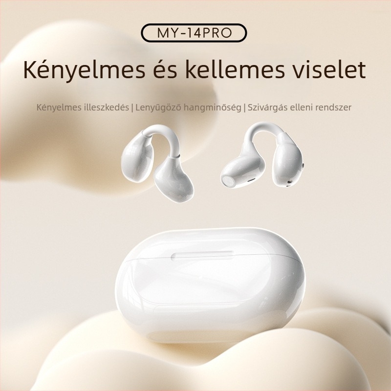 Fülcsipeszes csontvezetéses Bluetooth fejhallgató — vezeték nélküli sportos modell, Bluetooth 6.0, 4–8 órás üzemidő, 15 m hatótávolság