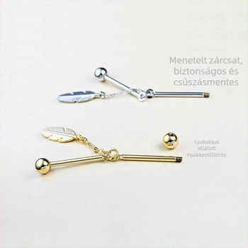 Reverhez való kitűző spirálos gallér dizájnnal, levél motívum és bojt részletekkel, fémből, személyre szabható