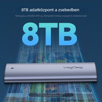 M.2 SSD külső ház USB 3.1 Gen2 Type-C, kettős protokoll, 10 Gbps, alumínium ötvözet, 8 TB-ig