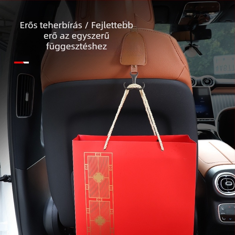 Beépített hátsó ülésrögzítő horog kiterjesztés, ötvözet anyagú, minimalistikus stílus, belső autó tároláshoz
