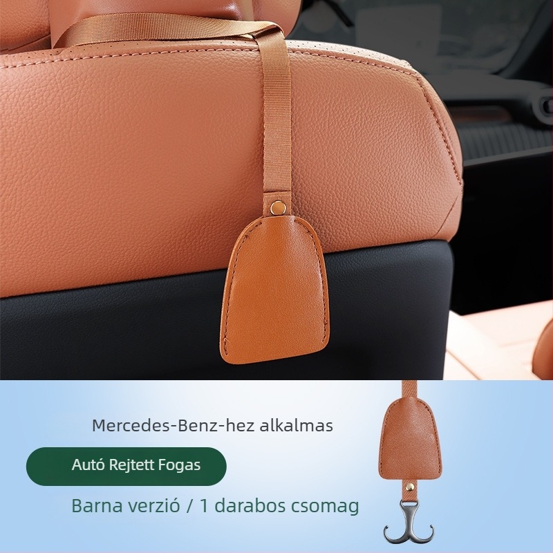 Beépített hátsó ülésrögzítő horog kiterjesztés, ötvözet anyagú, minimalistikus stílus, belső autó tároláshoz