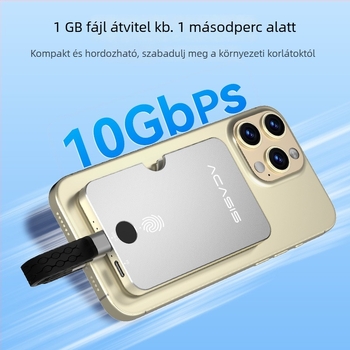 M.2 ujjlenyomat-kriptált merevlemez tok USB-vel (alumínium, akár 8TB-ig)