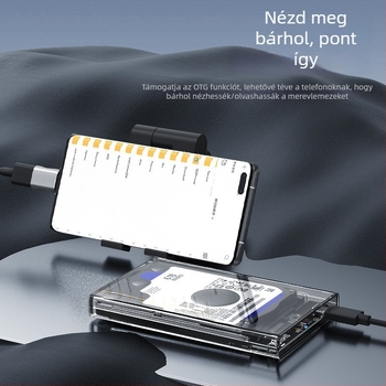 2,5 hüvelykes USB 3.1 SSD/HDD külső tok – szerszámmentes push-pull kialakítás, támogatás 6 TB-ig, modell YC-C9