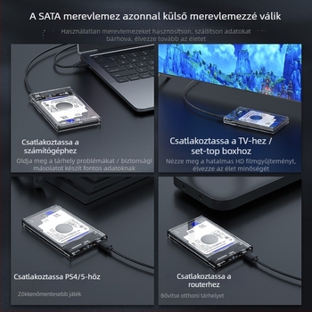 2,5 hüvelykes USB 3.1 SSD/HDD külső tok – szerszámmentes push-pull kialakítás, támogatás 6 TB-ig, modell YC-C9