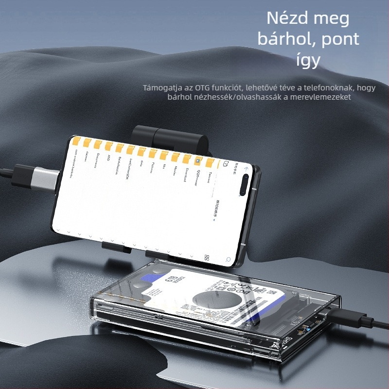 2,5 hüvelykes USB 3.1 SSD/HDD külső tok – szerszámmentes push-pull kialakítás, támogatás 6 TB-ig, modell YC-C9