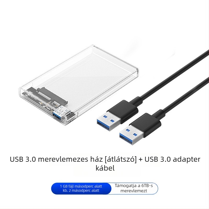 2,5 hüvelykes USB 3.1 SSD/HDD külső tok – szerszámmentes push-pull kialakítás, támogatás 6 TB-ig, modell YC-C9