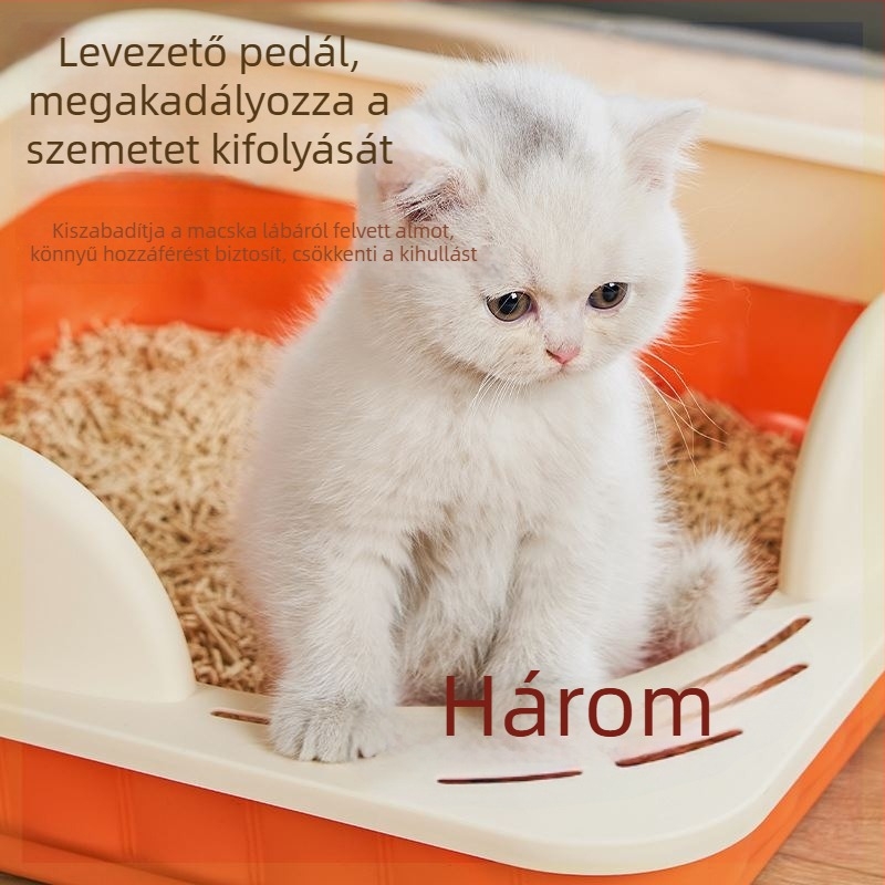 Macskaalom-kazetta kiscicáknak, PVC, egy macskának, nyitott kivitel, importálatlan