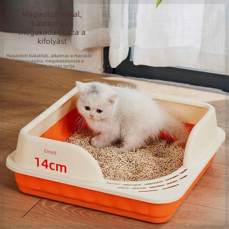 Macskaalom-kazetta kiscicáknak, PVC, egy macskának, nyitott kivitel, importálatlan