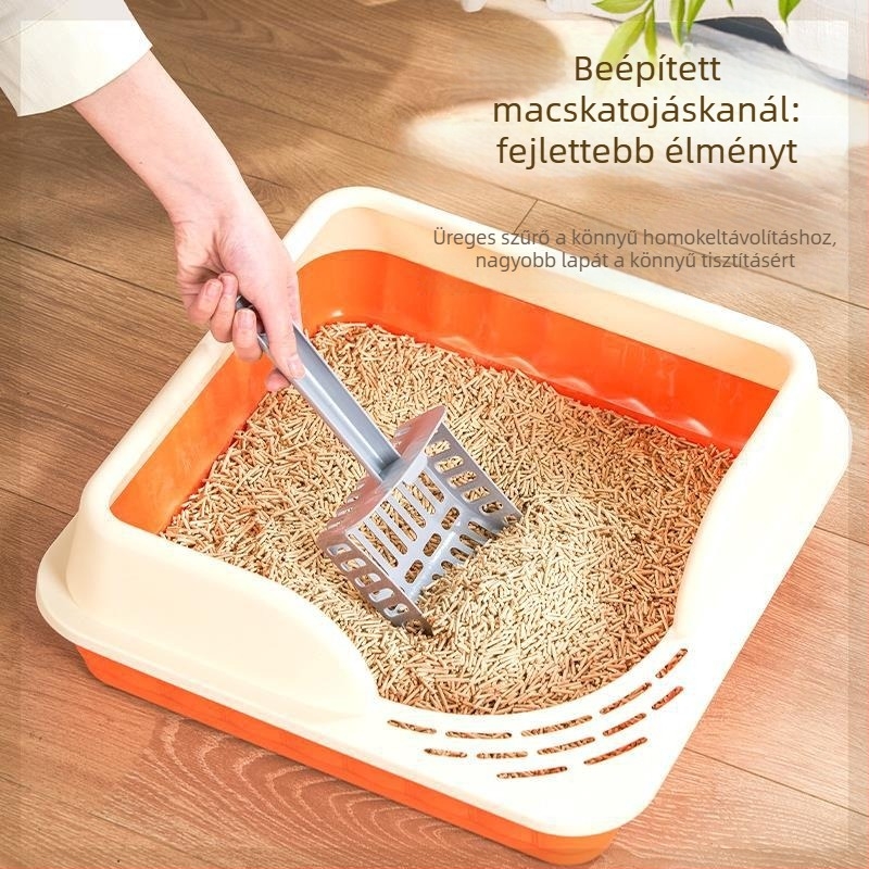 Macskaalom-kazetta kiscicáknak, PVC, egy macskának, nyitott kivitel, importálatlan
