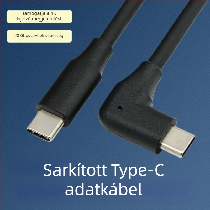 16-vezetékes USB 3.2 Type-C–tól Type-C-ig adatkábel 4K videóhoz és gyors töltéshez, 20V/3A