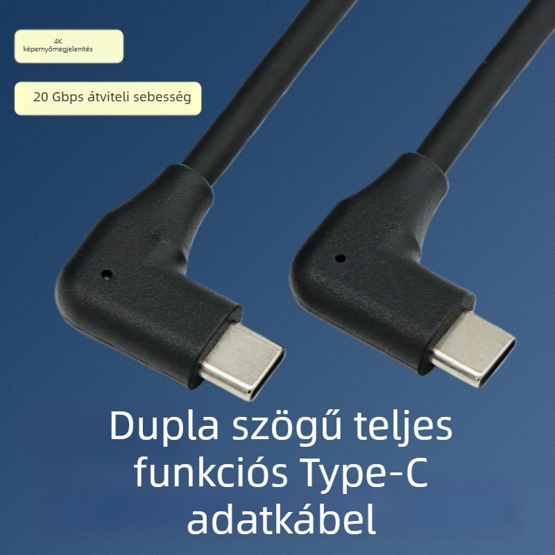 16-vezetékes USB 3.2 Type-C–tól Type-C-ig adatkábel 4K videóhoz és gyors töltéshez, 20V/3A