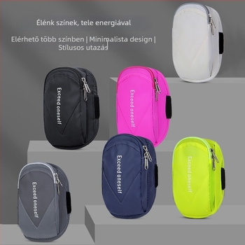 Futáshoz való telefon-karos táska, vízálló anyagból, univerzális karöv, Meige Yan márka, nyomtatott logóval, uniszex