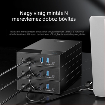 MR35T Külső SATA HDD/SSD tok, USB 3.0, akár 20TB, átviteli sebesség 5 Gbps