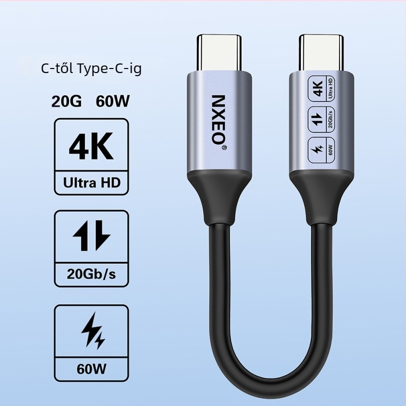 USB-C 3.1 interfeszű USB-kábel hordozható merevlemez bővítéséhez, réz vezeték, állítható hosszúságú, számítógéphez