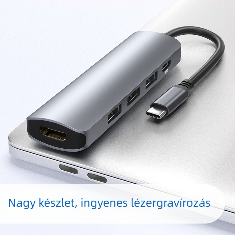 5-in-1 Type-C hub 4K HDMI támogatással, PD100W töltés, 5 Gbps adatátvitel