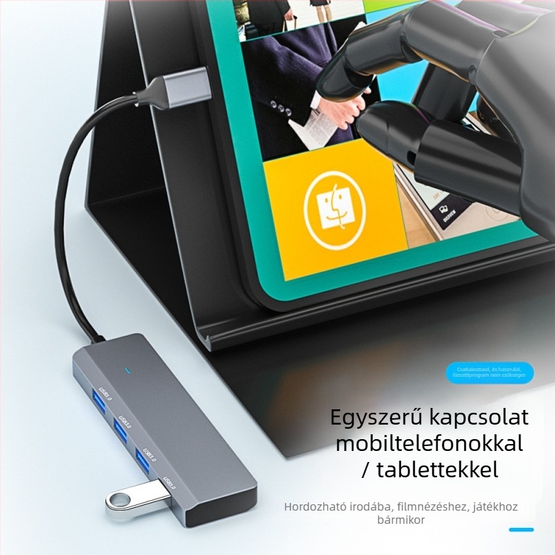 Liypop USB-C 4-portos USB 3.0 hub laptopokhoz, 5 Gbps, külső táp nélkül