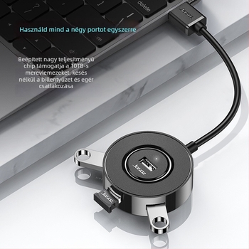 USB 2.0 4-portos hub, modell F101, külső tápellátás nélküli, kábelhossz 0,3/0,5/1,2 m