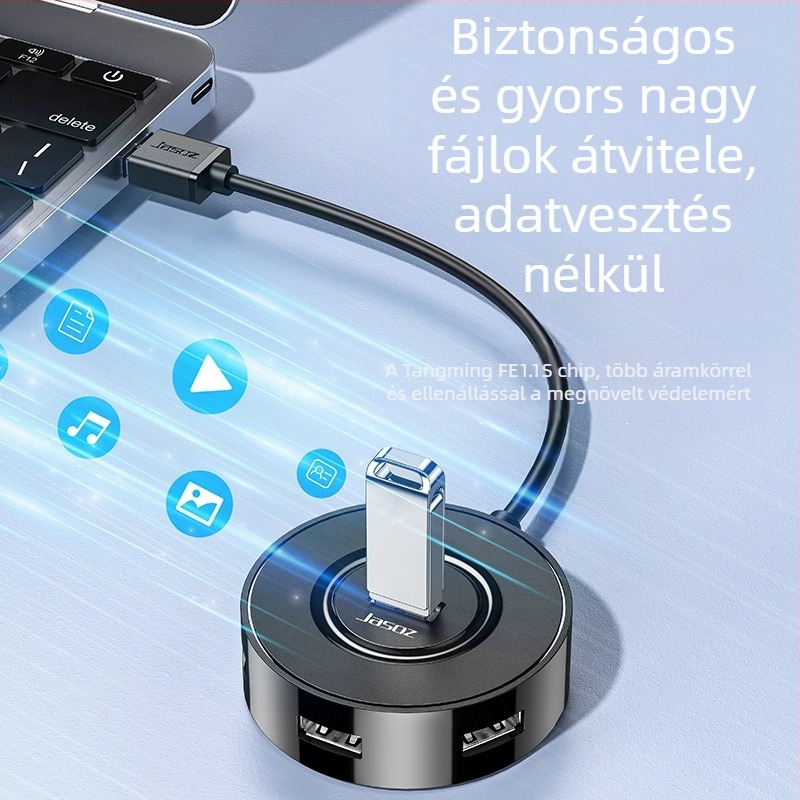USB 2.0 4-portos hub, modell F101, külső tápellátás nélküli, kábelhossz 0,3/0,5/1,2 m