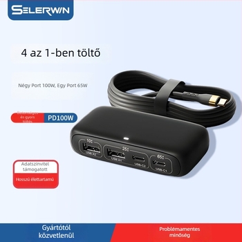 Xinlewei 9802- 100W Type-C négyportos USB 2.0 hub, 1,5 m kábel, külső tápegység nélkül
