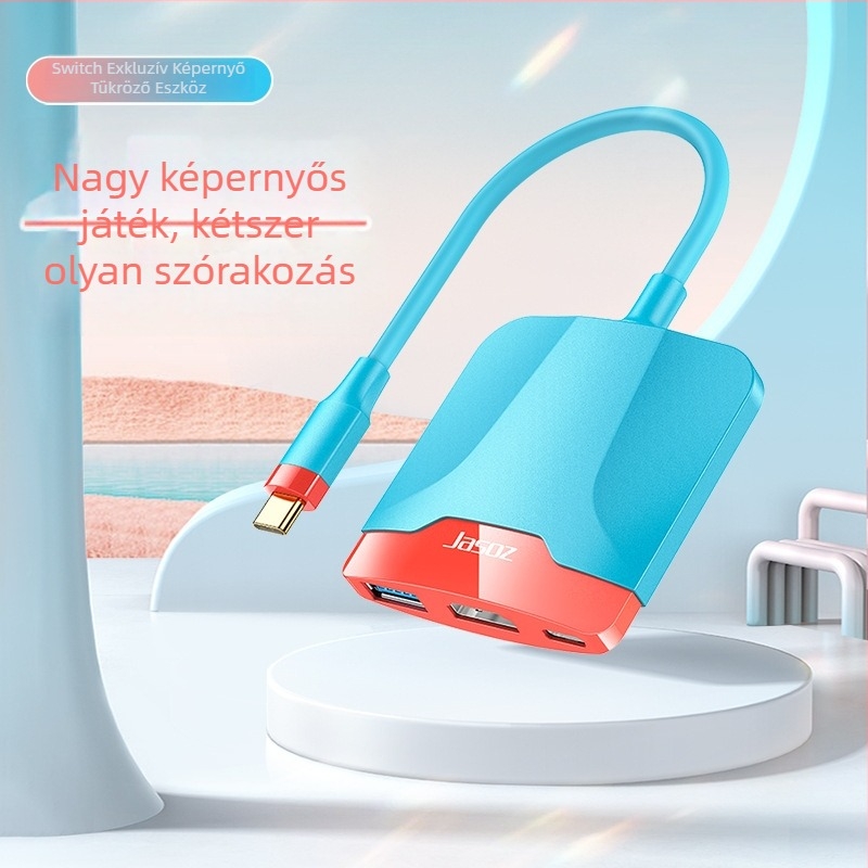Type-C 3-portos bővítő dok Nintendo Switchhez (T-H106/T-H114) külső tápegységgel, 5.0GB átviteli sebesség