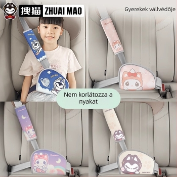 Pull the cat gyerek autóbiztonsági öv állító, Rajzfilm mintázat, PP pamut, 200 g
