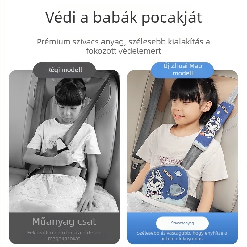 Pull the cat gyerek autóbiztonsági öv állító, Rajzfilm mintázat, PP pamut, 200 g