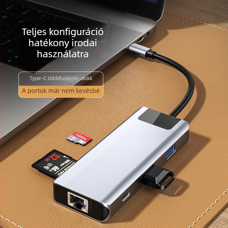 USB-C dokkoló állomás, hat egyben: USB 3.0 x2, SD, TF, HDMI, PD
