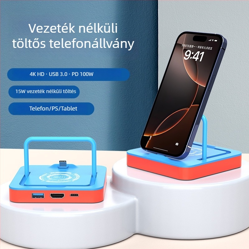 Type-C dokkoló állomás telefonhoz és tablethez HDMI videókonverterrel, 4K támogatás, 5Gbps, külső tápellátás nélkül