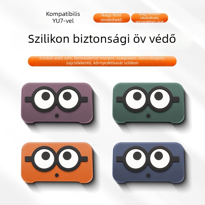 Yu7 szilikon biztonsági öv védő — belső autóba tervezett cartoon csatvédő — dekoratív kiegészítő | Modell: Yu7 | Márka: Nothing | Anyag: Szilikon