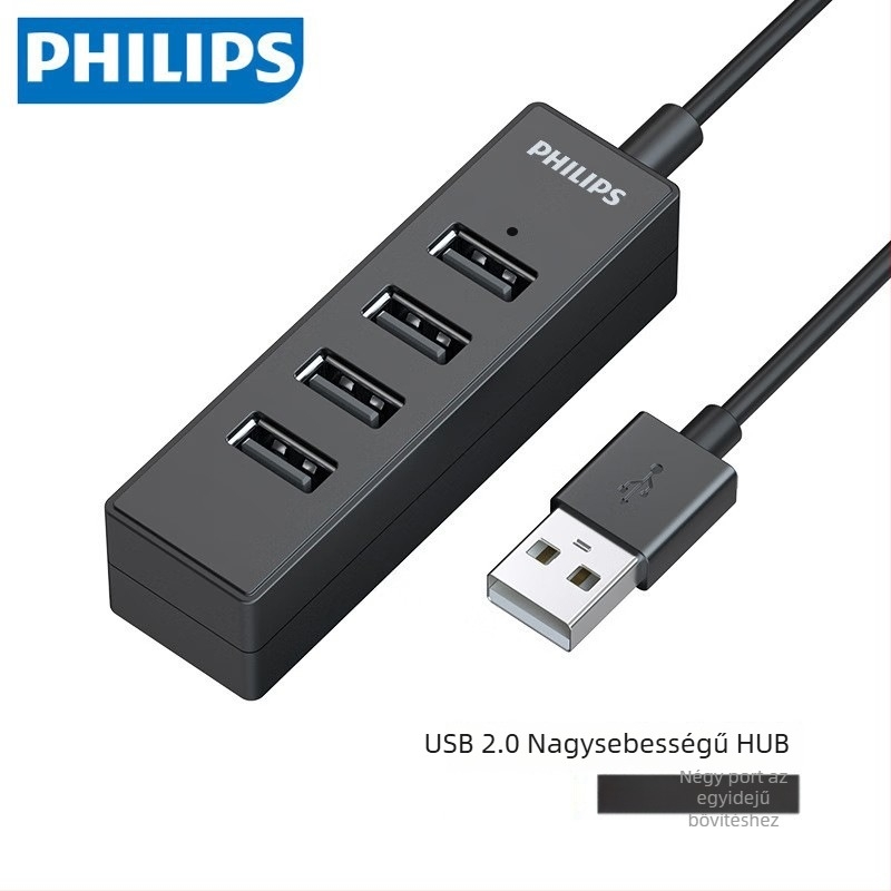 Philips USB 2.0 4-portos hub külső tápegységgel, modell SWR1526/93
