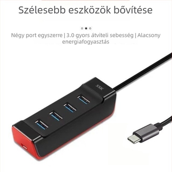 SHU850 USB 3.0 hub, 1–4 porttal, külső tápegységgel, kábelhossz 0,25 m/1 m/1,5 m