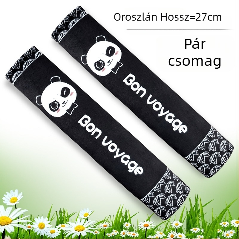 Autó biztonsági öv vállvédő, karikatúra dizájnnal, poliészter, 0,2 kg, nyomtatott logó