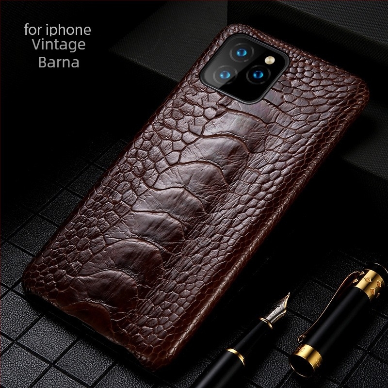 Valódi struccbőr tok iPhone 17 Pro Max és 16 Pro-hoz – védő borítás