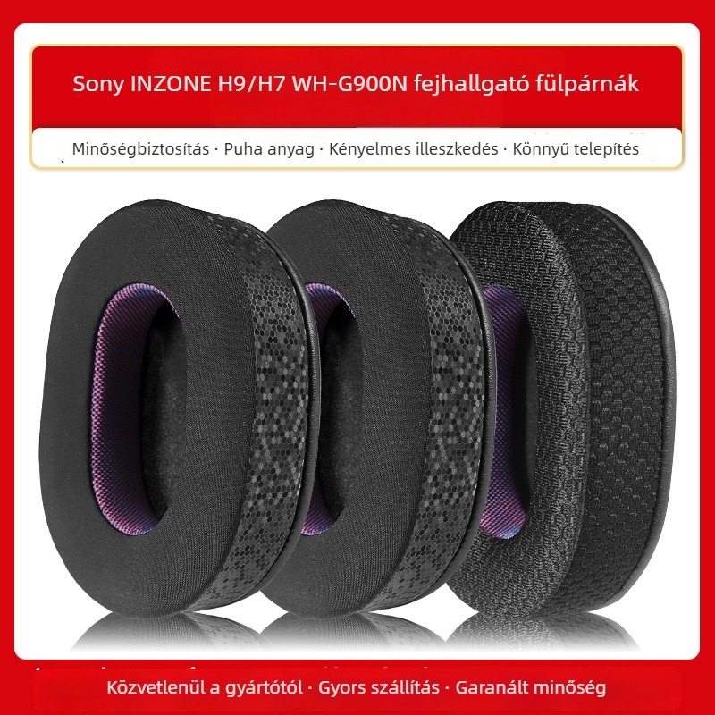 INZONE H9 és WH-G900N fejhallgatókhoz készült bőrtok – lélegző, modell H9, kompatibilis a fejhallgató kiegészítőkkel, testreszabott minták