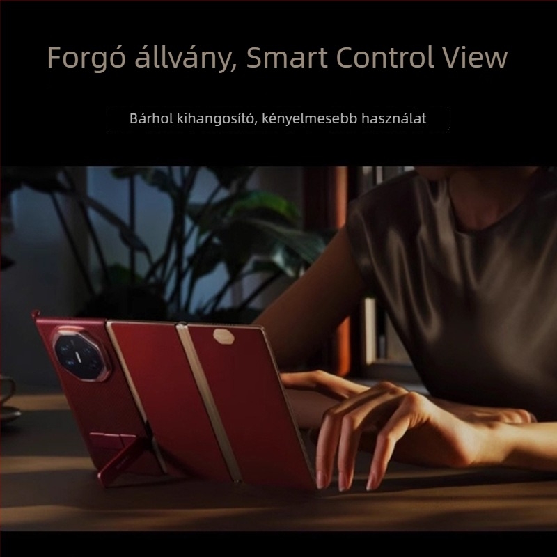 Huawei Mate X/XTS védőtok zsanárral és beépített állvánnyal, háromrészes összecsukható