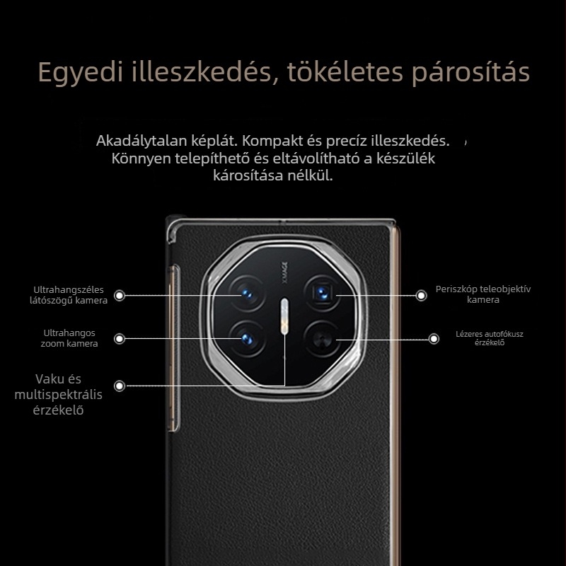 Huawei Mate X/XTS védőtok zsanárral és beépített állvánnyal, háromrészes összecsukható