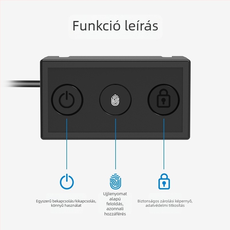 ZW01 USB ujjlenyomat Windows Hello – számítógépekhez, Windows 10/11 kompatibilis, boot közben és a bejelentkezési képernyőn