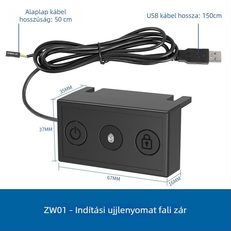 ZW01 USB ujjlenyomat Windows Hello – számítógépekhez, Windows 10/11 kompatibilis, boot közben és a bejelentkezési képernyőn