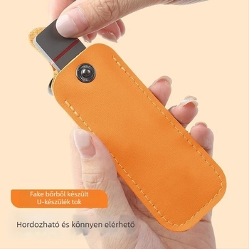 Bőr USB-meghajtó védőtok, anti-lost és anti-scratch védelemmel, autóban használható