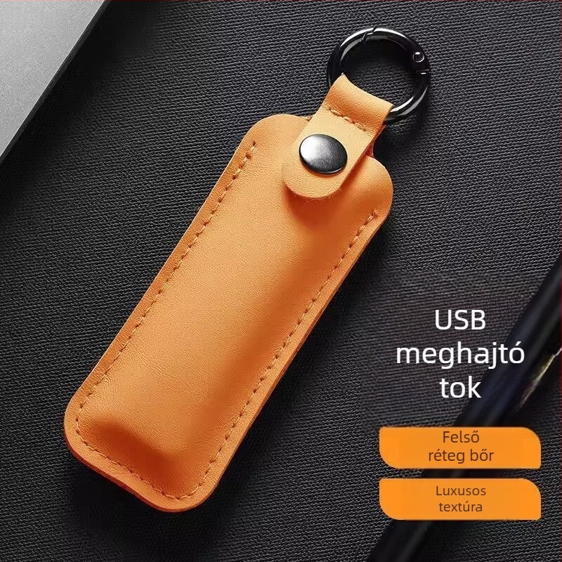 Bőr USB-meghajtó védőtok, anti-lost és anti-scratch védelemmel, autóban használható