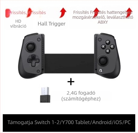 Vezeték nélküli játékkontroller Switch 2-höz – Hall joystick, Hall kapcsoló, mozgásérzékelés, rezgés