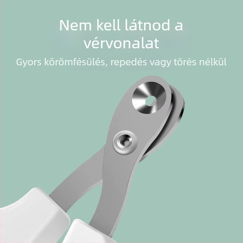 Macska körömvágó olló kör alakú lyukú kialakítással, kezdőknek, biztonságos kiscicáknak