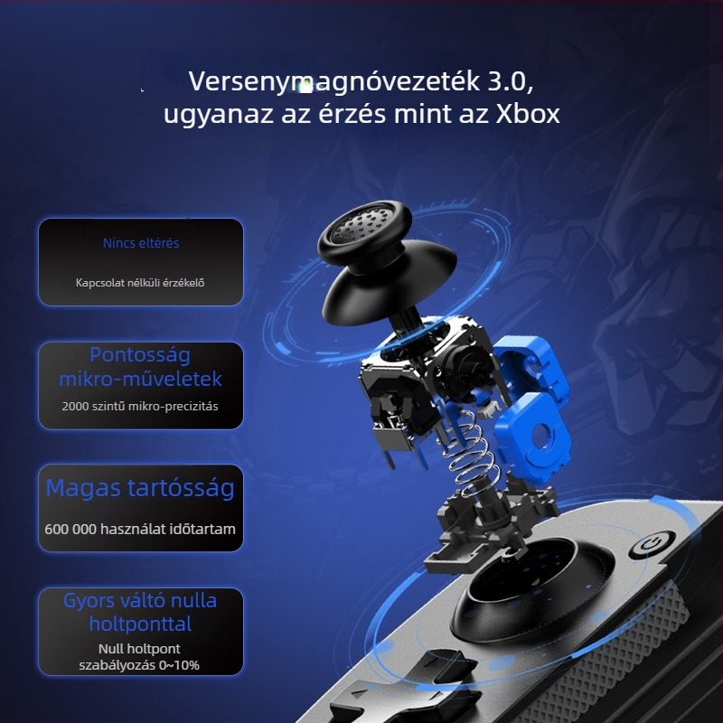 Bluetooth játékkontroller USB-C-vel, rezgés, mód-gyorsító gomb, kompatibilis Switch/PC/Android/iOS