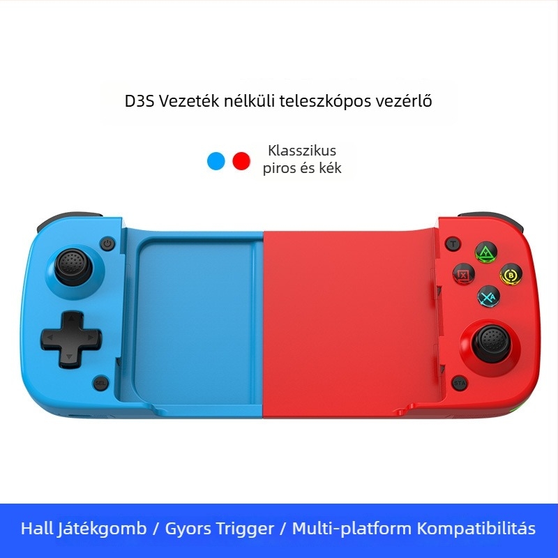 Bluetooth játékkontroller USB-C-vel, rezgés, mód-gyorsító gomb, kompatibilis Switch/PC/Android/iOS