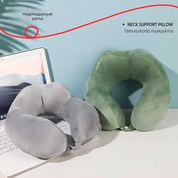 U alakú nyakpárna kristály bársony anyaggal, PP pamut töltet, modern minimalista stílus, súly ≤0,5 kg