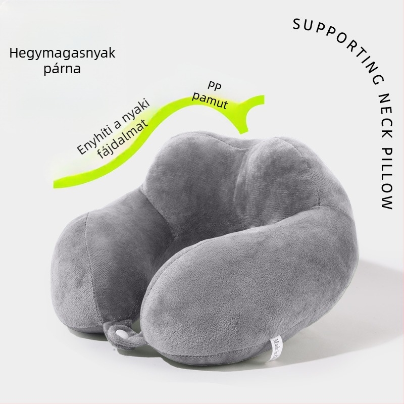 U alakú nyakpárna kristály bársony anyaggal, PP pamut töltet, modern minimalista stílus, súly ≤0,5 kg