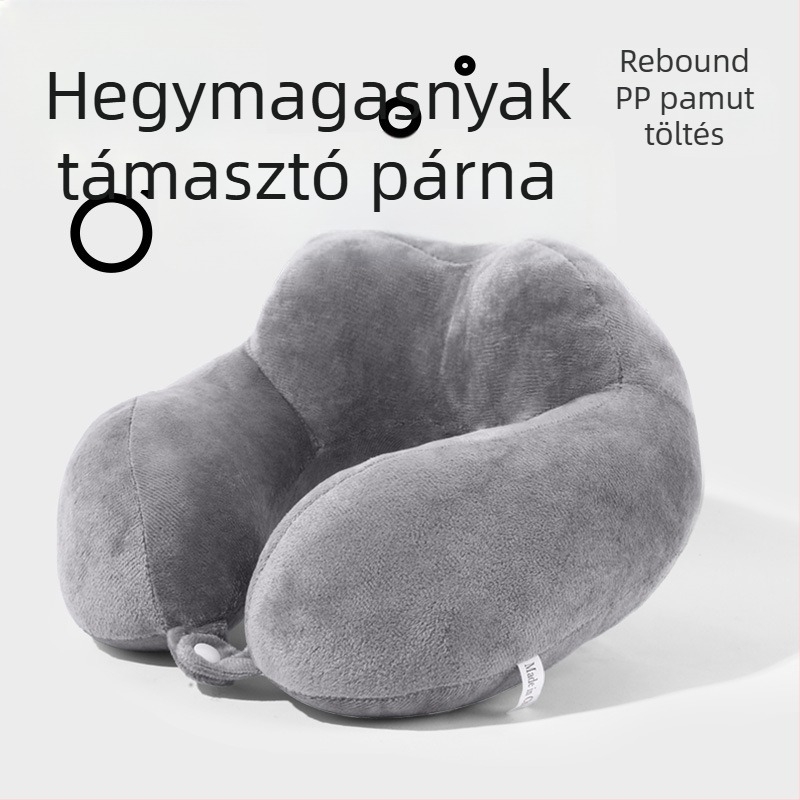 U alakú nyakpárna kristály bársony anyaggal, PP pamut töltet, modern minimalista stílus, súly ≤0,5 kg